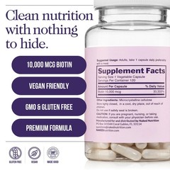 Biotin 10,000mcg – Max Strength Vitamin B7 120 Count (Pack of 1), Pink