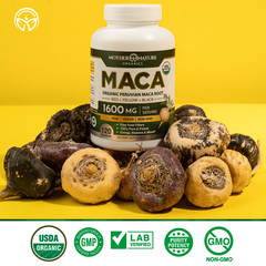 Certified USDA Organic Maca Root Capsules, 1,600mg, 120 count – Two Month Supply
