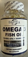 Daitea OMEGA 3 Fish Oil 1200mg 120 Softgels Heart Health Support