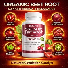 Beravia Organic Beet Root Capsules, Natural Beet Root for Daily Wellness and …
