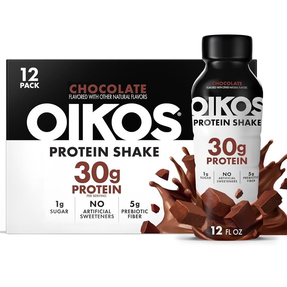 Oikos Protein Shake, Chocolate, 30g Protein, Ready to Drink, 12 fl oz, 12 count*