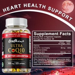 Ultra CoQ10 100mg – Cardiovascular Heart Health,Extra Strength Absorption