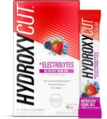 Muscletech Hydroxycut Weight Loss + Electrolytes Drink Mix Wildberry 21 pckts2pk