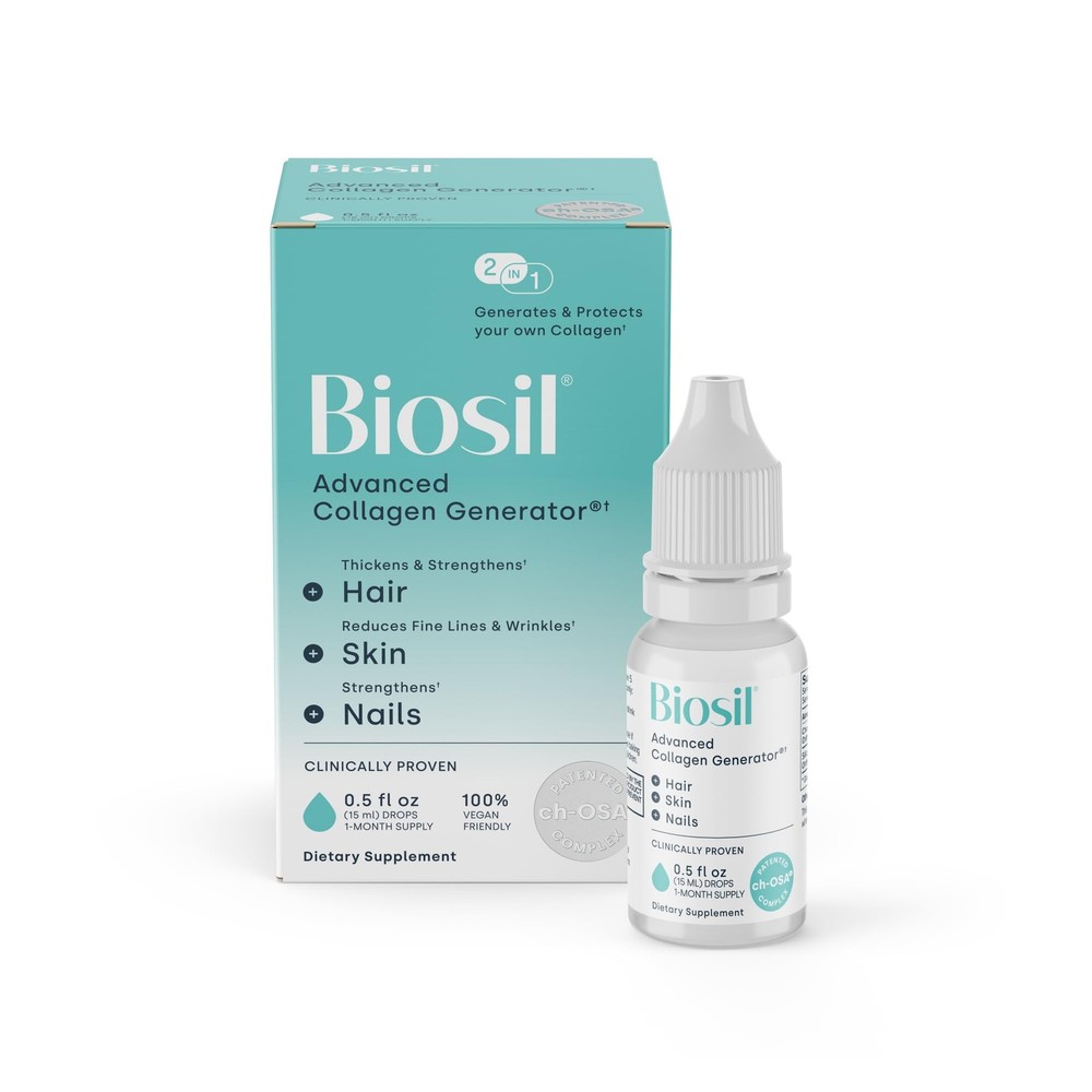Biosil Collagen Booster Supplement – 0.5 fl oz Drops – Patented ch-OSA Activa…