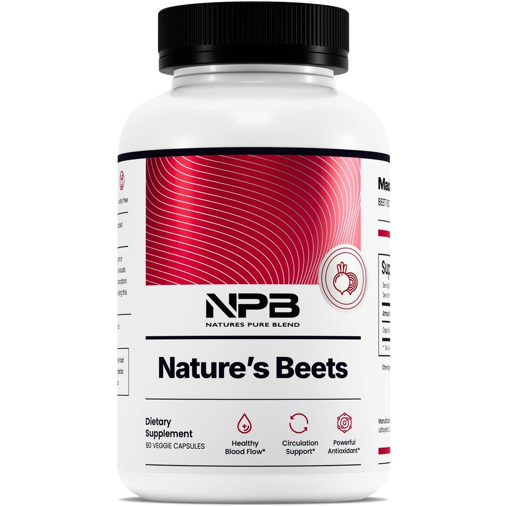 Organic Beet Root Powder 90 Capsules – Nitric Oxide Supplements for Circulation