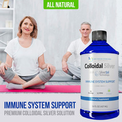 Colloidal Silver Liquid – 12 PPM Premium Silver Solution, 60 MCG per Serving, Al