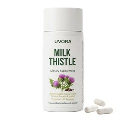 Uvora Milk Thistle Detox, Premium Herbal Supplement With Milk Thistle