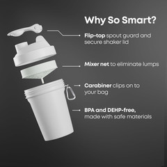 Smartshake Lite 4-Pack Protein Shaker Bottle 400 Ml | 13.5 Oz – Leakproof Screw-