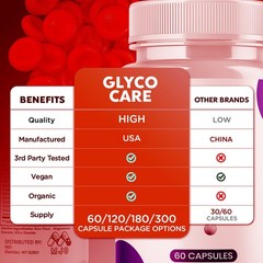 (2 Pack) Glyco Care Advanced Support Blood Supplement GlycoCare 120 Capsules