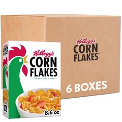 Kellogg’s Corn Flakes Breakfast Cereal, Kids Family 6 Count