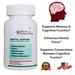 Nootropic Mood Enhancer Formula, Improve Brain Focus and Memory, 750 mg, 90 Caps