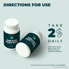 Memo Matrix Capsules, MemoMatrix Supplement, Brain Health & Memory (60 Capsules)