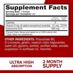 Qunol CoQ10 200mg 90 Count Softgels Ultra Absorption Heart & Energy Support