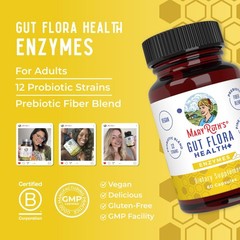 MaryRuth Organics Gut Flora Health+ Enzymes | Up to 2 Month Supply | Prebioti…