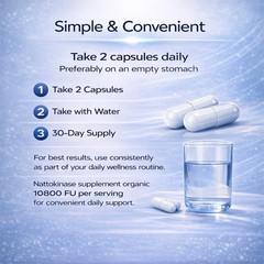 Nattokinase Supplement – 10800 FU 60 Capsules Per Serving Heart stream