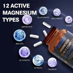 Totaria 3Pack Magnesium 12 – 1 Complex 700mg in Glycinate Citrate Malate Taurate