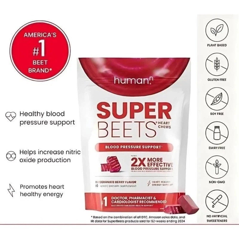 Human-N Super Beets / Pomegranate Chews for Heart Health 60 count