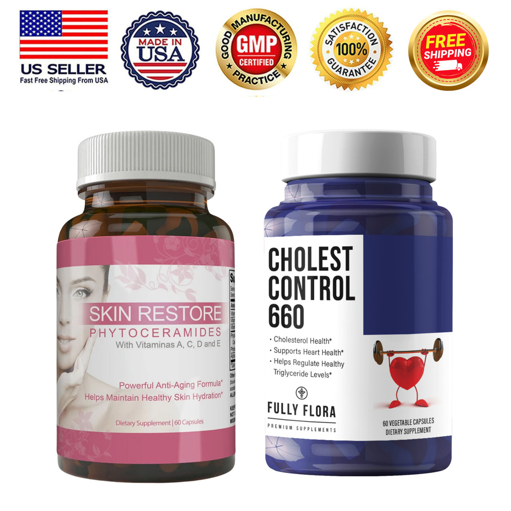 Restore Skin Anti-Aging Collagen Supplement & Cholesterol Control Heart Support