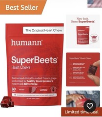 HumanN – SUPER BEETS Heart Chews, Pomegranate, 60 Count, New & Sealed, Exp 06/27