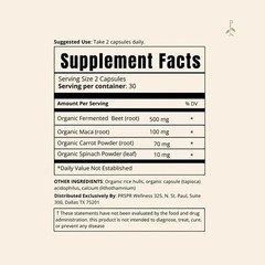 Fermented Beet with Maca by PRSPR Wellness – 180 Vegan Organic Capsules–