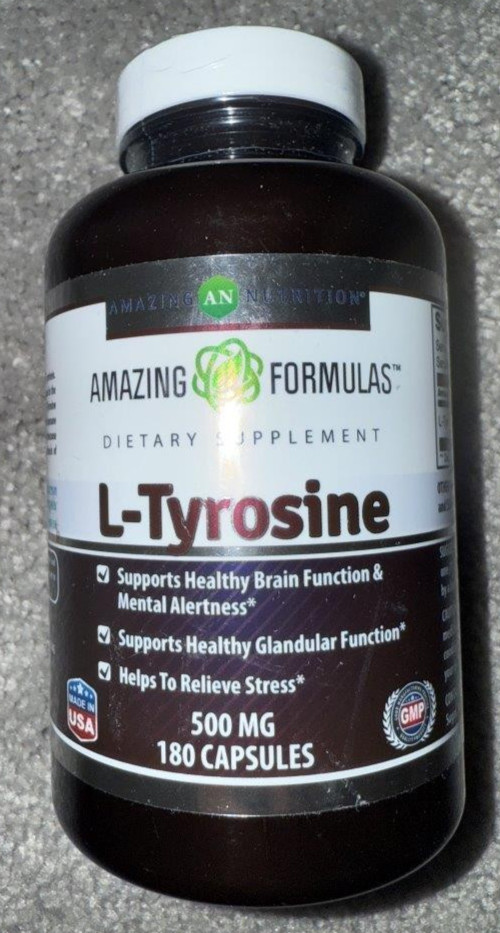 AMAZING FORMULAS L-Tyrosine Supports Healthy Brain Function 500mg 180 Caps 04/27