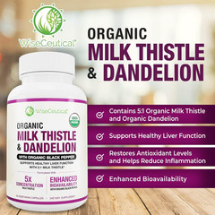 Max Absorption USDA Organic Milk Thistle Potent 5:1 Concentrated Extract (2000Mg