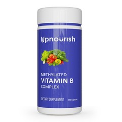 UpNourish Methylated B Complex Vitamins for Men and Women 240 Veggie Capsules