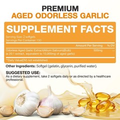 WACHRAY Aged Garlic Extract 300 Capsules – 10000mg High 300 Count (Pack of 1)