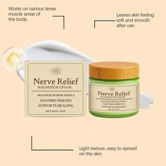Nerve Relief Magnesium Cream includes MSM & Arnica, Soothes Nerves & Non-Greasy