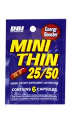 Mini Thin 25/50 25 50 Energy – 2 PACKS – Diet Herbal Caffeine 6 Capsules Pr Pack