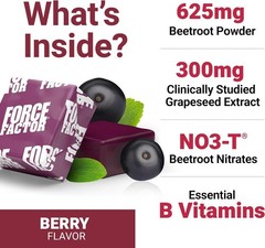 Force Factor Total Beets Chews for Healthy Blood Pressure 90 Soft Chews. NEW