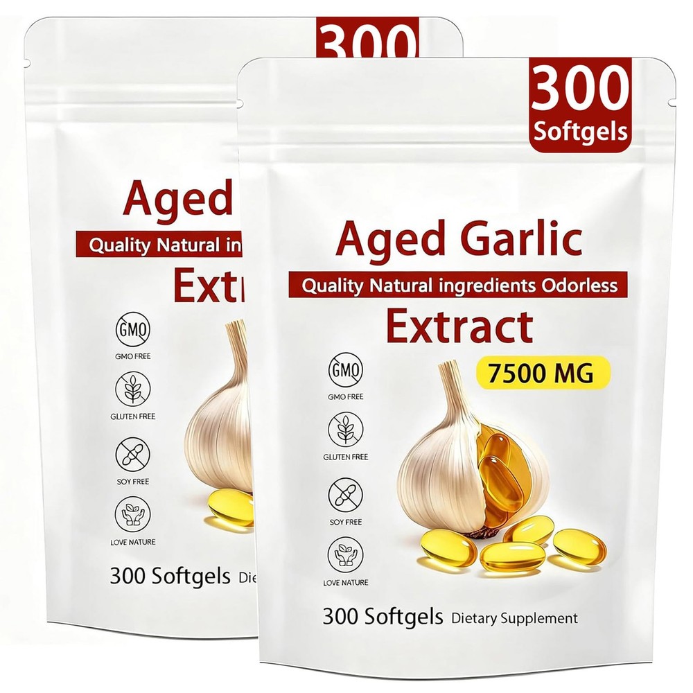 Aged Garlic Extract – 300 Count Odorless Garlic Supplement for Heart & Immune…