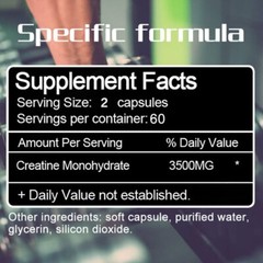 Creatine Monohydrate 3500mg 120 Capsules Creatine Endurance Muscle Boost Energy