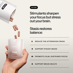 Stasis Daytime Stimulant Support Supplement for Adults with Shoden Ashwagandh…