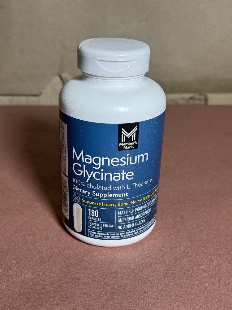 Member’s Mark Magnesium Glycinate with L-Theanine, 180 Capsules Exp 02/2029