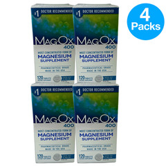 Mag-Ox 400 Most Concentrated Form of Magnesium Supplement 120 Tablets 4 Pack New