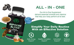 (3 Pack) Supreme Alpha Male Gummies, SupremeAlpha Supplement (90 Gummies)