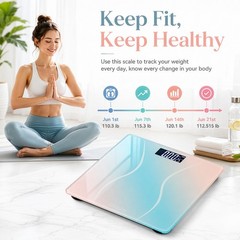 Digital Body Weight Bathroom Scale w/ Step-on Technology Battery Powered 396lbs