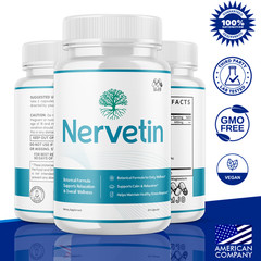 (2 Pack) Nervetin Advanced Nerve Support Strength Formula Nerve Tin 120 Capsules