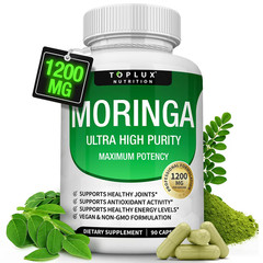 【2 PCS】Moringa Capsules 1200mg -Pure Moringa Powder for lmmune, Gut health 90