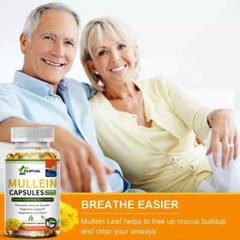 Mullein Leaf 120 Capsules For Lung Cleansing & Detox Herbal Dietary Supplement