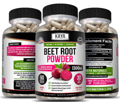(2 Pack) Organic Beet Root Powder 1300mg Per Serving, 120 Capsules Total