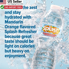Splash Refresher Mandarin Orange Flavored Water 16.9 Oz 6-Pack Zero Sugar FRM US