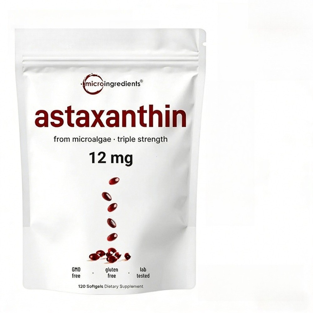 Micro Ingredients Astaxanthin 12mg Softgels – Tanning Support, Easy to Swallow