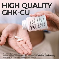 GHKCu Copper Peptide Supplement, 120mcg HighPurity Supplement for Skin & Hair…