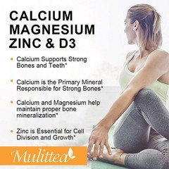 Zinc Calcium Magnesium Vitamin D Complex Supplement Bone Muscle Immune Support