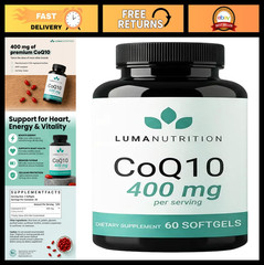 High-Absorption CoQ10 400mg Softgels – Heart Health Support – 60 Liquid Capsules