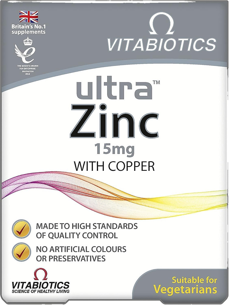Vitabiotics Ultra Zinc 15mg with Copper – 60 Tablets Exp 06/2029