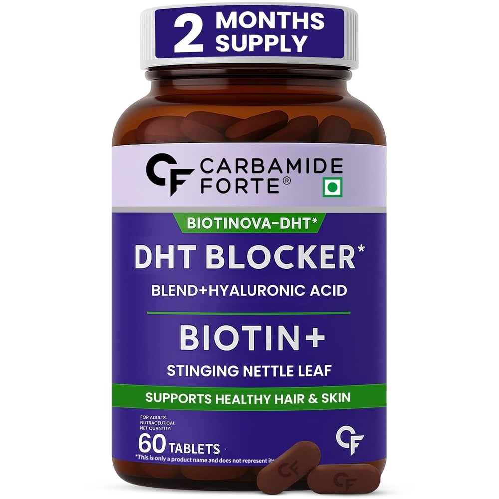 Carbamide Forte DHT Blocker with Biotin (60 Tablets) Supports Hair Growth