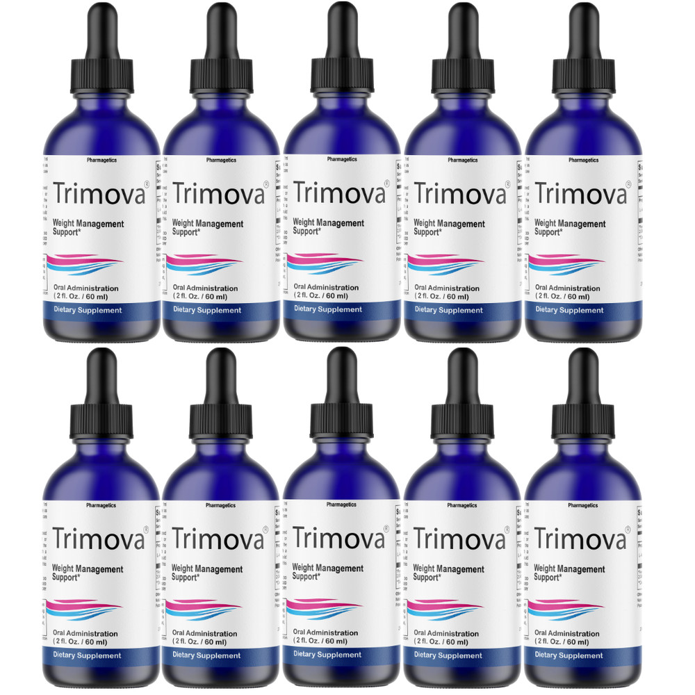 Trimova- Weight Management Support Drops, Fat Burning Liquid- 10 Bottles